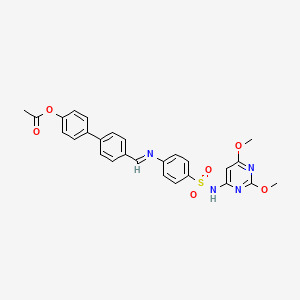 molecular formula C27H24N4O6S B5030631 4'-{[(4-{[(2,6-dimethoxy-4-pyrimidinyl)amino]sulfonyl}phenyl)imino]methyl}-4-biphenylyl acetate 