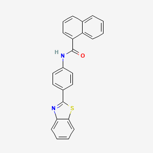 molecular formula C24H16N2OS B5030632 N-[4-(1,3-benzothiazol-2-yl)phenyl]-1-naphthamide 