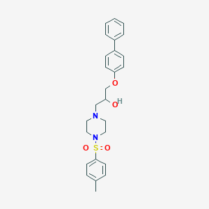 B503064 4-[2-Hydroxy-3-(4-phenylphenoxy)propyl]-1-[(4-methylphenyl)sulfonyl]piperazine CAS No. 890593-16-5