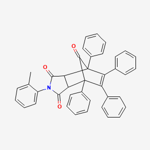 molecular formula C40H29NO3 B5030644 4-(2-methylphenyl)-1,7,8,9-tetraphenyl-4-azatricyclo[5.2.1.0~2,6~]dec-8-ene-3,5,10-trione 
