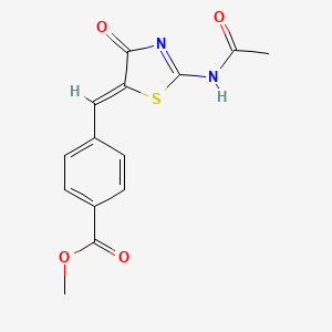 molecular formula C14H12N2O4S B5030646 methyl 4-{[2-(acetylimino)-4-oxo-1,3-thiazolidin-5-ylidene]methyl}benzoate 