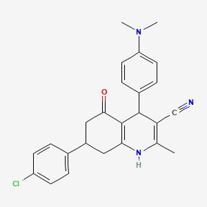 molecular formula C25H24ClN3O B5030680 7-(4-chlorophenyl)-4-[4-(dimethylamino)phenyl]-2-methyl-5-oxo-1,4,5,6,7,8-hexahydro-3-quinolinecarbonitrile 