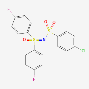 molecular formula C18H12ClF2NO3S2 B5030697 N-[bis(4-fluorophenyl)(oxido)-lambda~4~-sulfanylidene]-4-chlorobenzenesulfonamide 