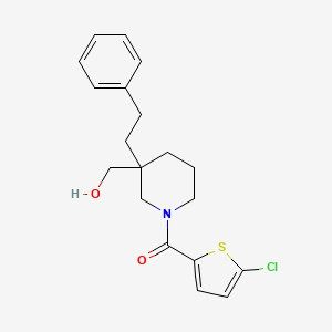 molecular formula C19H22ClNO2S B5030706 [1-[(5-chloro-2-thienyl)carbonyl]-3-(2-phenylethyl)-3-piperidinyl]methanol 