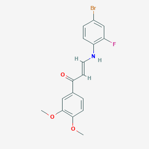 3-[(4-bromo-2-fluorophenyl)amino]-1-(3,4-dimethoxyphenyl)-2-propen-1-one