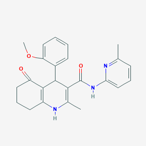 molecular formula C24H25N3O3 B5030734 4-(2-methoxyphenyl)-2-methyl-N-(6-methyl-2-pyridinyl)-5-oxo-1,4,5,6,7,8-hexahydro-3-quinolinecarboxamide CAS No. 361194-09-4