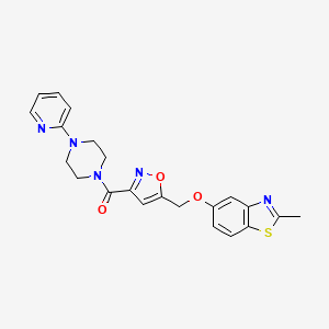 molecular formula C22H21N5O3S B5030740 2-methyl-5-[(3-{[4-(2-pyridinyl)-1-piperazinyl]carbonyl}-5-isoxazolyl)methoxy]-1,3-benzothiazole 