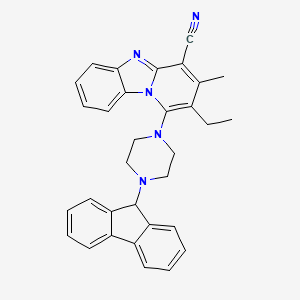 2-ethyl-1-[4-(9H-fluoren-9-yl)-1-piperazinyl]-3-methylpyrido[1,2-a]benzimidazole-4-carbonitrile