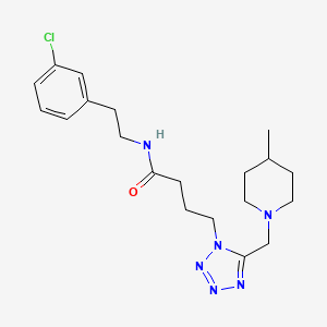 molecular formula C20H29ClN6O B5030780 N-[2-(3-chlorophenyl)ethyl]-4-{5-[(4-methyl-1-piperidinyl)methyl]-1H-tetrazol-1-yl}butanamide 