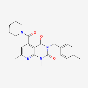 molecular formula C23H26N4O3 B5030805 1,7-dimethyl-3-(4-methylbenzyl)-5-(1-piperidinylcarbonyl)pyrido[2,3-d]pyrimidine-2,4(1H,3H)-dione 