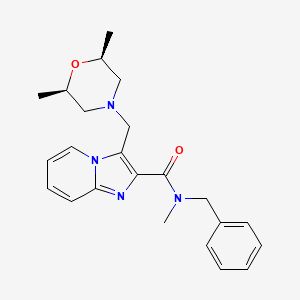 molecular formula C23H28N4O2 B5030813 N-benzyl-3-{[(2R*,6S*)-2,6-dimethyl-4-morpholinyl]methyl}-N-methylimidazo[1,2-a]pyridine-2-carboxamide 