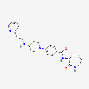 N-[(3S)-2-oxo-3-azepanyl]-4-(4-{[2-(2-pyridinyl)ethyl]amino}-1-piperidinyl)benzamide
