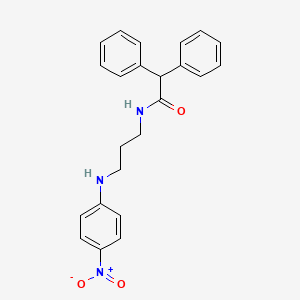 molecular formula C23H23N3O3 B5030840 N-{3-[(4-nitrophenyl)amino]propyl}-2,2-diphenylacetamide 