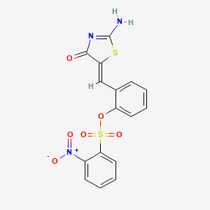 molecular formula C16H11N3O6S2 B5030874 2-[(2-imino-4-oxo-1,3-thiazolidin-5-ylidene)methyl]phenyl 2-nitrobenzenesulfonate 