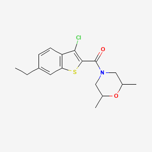 molecular formula C17H20ClNO2S B5030888 4-[(3-chloro-6-ethyl-1-benzothien-2-yl)carbonyl]-2,6-dimethylmorpholine 