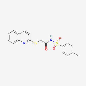 molecular formula C18H16N2O3S2 B5030896 N-[(4-methylphenyl)sulfonyl]-2-(2-quinolinylthio)acetamide 