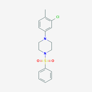 molecular formula C17H19ClN2O2S B503090 1-(3-Chloro-4-methylphenyl)-4-(phenylsulfonyl)piperazine CAS No. 681844-42-8