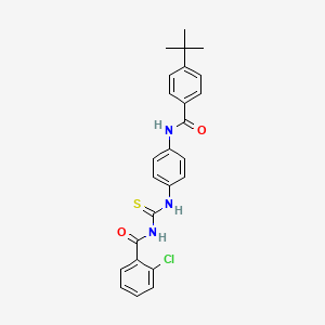 molecular formula C25H24ClN3O2S B5030903 N-[({4-[(4-tert-butylbenzoyl)amino]phenyl}amino)carbonothioyl]-2-chlorobenzamide 