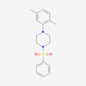 molecular formula C18H22N2O2S B503091 1-(Benzenesulfonyl)-4-(2,5-dimethylphenyl)piperazine CAS No. 694508-45-7