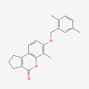 molecular formula C22H22O3 B5030911 7-[(2,5-dimethylbenzyl)oxy]-6-methyl-2,3-dihydrocyclopenta[c]chromen-4(1H)-one 