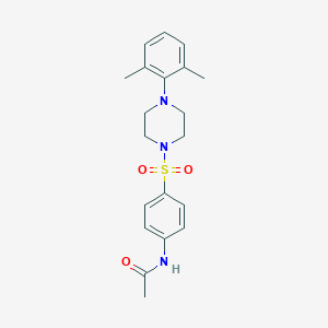 molecular formula C20H25N3O3S B503093 N-[4-[4-(2,6-dimethylphenyl)piperazin-1-yl]sulfonylphenyl]acetamide CAS No. 799252-61-2