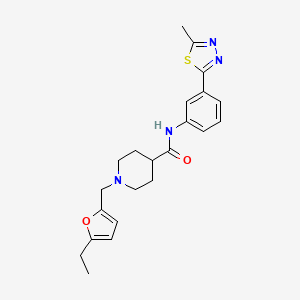 molecular formula C22H26N4O2S B5030943 1-[(5-ethyl-2-furyl)methyl]-N-[3-(5-methyl-1,3,4-thiadiazol-2-yl)phenyl]-4-piperidinecarboxamide 