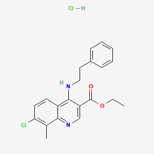 ethyl 7-chloro-8-methyl-4-[(2-phenylethyl)amino]-3-quinolinecarboxylate hydrochloride