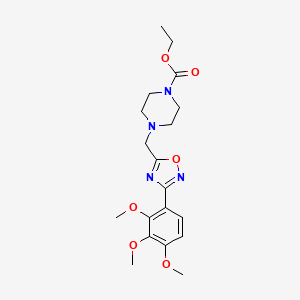 molecular formula C19H26N4O6 B5030994 ethyl 4-{[3-(2,3,4-trimethoxyphenyl)-1,2,4-oxadiazol-5-yl]methyl}-1-piperazinecarboxylate 