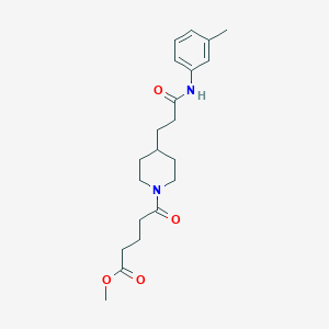 molecular formula C21H30N2O4 B5031055 methyl 5-(4-{3-[(3-methylphenyl)amino]-3-oxopropyl}-1-piperidinyl)-5-oxopentanoate 