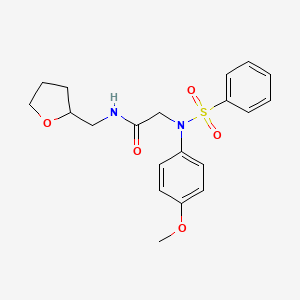 molecular formula C20H24N2O5S B5031076 N~2~-(4-methoxyphenyl)-N~2~-(phenylsulfonyl)-N~1~-(tetrahydro-2-furanylmethyl)glycinamide CAS No. 6078-34-8
