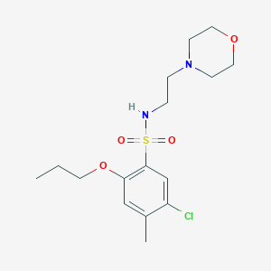 molecular formula C16H25ClN2O4S B503110 5-chloro-4-methyl-N-[2-(4-morpholinyl)ethyl]-2-propoxybenzenesulfonamide CAS No. 914243-88-2