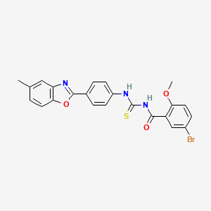 molecular formula C23H18BrN3O3S B5031105 5-bromo-2-methoxy-N-({[4-(5-methyl-1,3-benzoxazol-2-yl)phenyl]amino}carbonothioyl)benzamide 