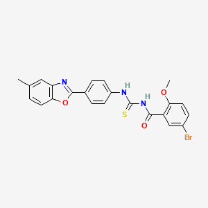 5-bromo-2-methoxy-N-({[4-(5-methyl-1,3-benzoxazol-2-yl)phenyl]amino}carbonothioyl)benzamide