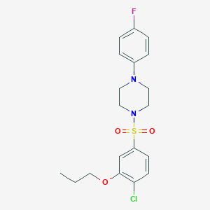 molecular formula C19H22ClFN2O3S B503112 1-(4-Chloro-3-propoxybenzenesulfonyl)-4-(4-fluorophenyl)piperazine 
