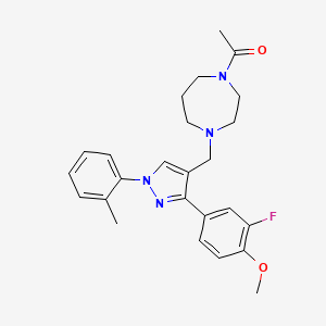 1-acetyl-4-{[3-(3-fluoro-4-methoxyphenyl)-1-(2-methylphenyl)-1H-pyrazol-4-yl]methyl}-1,4-diazepane