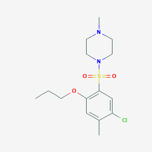 molecular formula C15H23ClN2O3S B503115 1-(5-Chloro-4-methyl-2-propoxybenzenesulfonyl)-4-methylpiperazine CAS No. 914243-60-0