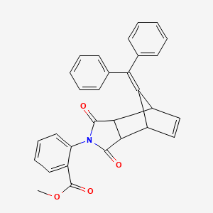 molecular formula C30H23NO4 B5031156 methyl 2-[10-(diphenylmethylene)-3,5-dioxo-4-azatricyclo[5.2.1.0~2,6~]dec-8-en-4-yl]benzoate 