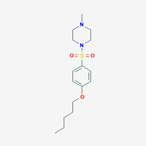 molecular formula C16H26N2O3S B503116 4-[(4-Methyl-1-piperazinyl)sulfonyl]phenyl pentyl ether 