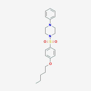 molecular formula C21H28N2O3S B503117 Pentyl 4-[(4-phenyl-1-piperazinyl)sulfonyl]phenyl ether 