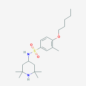 molecular formula C21H36N2O3S B503118 3-methyl-4-(pentyloxy)-N-(2,2,6,6-tetramethyl-4-piperidinyl)benzenesulfonamide 