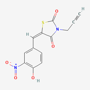molecular formula C13H8N2O5S B5031195 5-(4-hydroxy-3-nitrobenzylidene)-3-(2-propyn-1-yl)-1,3-thiazolidine-2,4-dione 