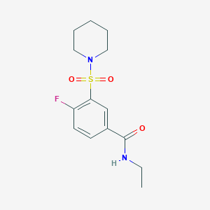 molecular formula C14H19FN2O3S B5031210 N-ethyl-4-fluoro-3-(1-piperidinylsulfonyl)benzamide 