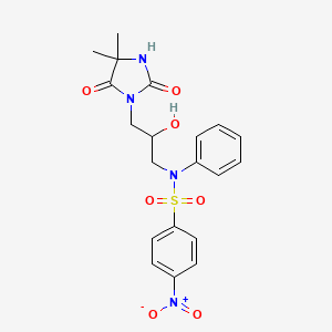 molecular formula C20H22N4O7S B5031238 N-[3-(4,4-dimethyl-2,5-dioxo-1-imidazolidinyl)-2-hydroxypropyl]-4-nitro-N-phenylbenzenesulfonamide 