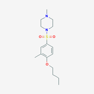 molecular formula C16H26N2O3S B503127 Butyl 2-methyl-4-[(4-methyl-1-piperazinyl)sulfonyl]phenyl ether 