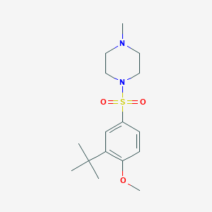 molecular formula C16H26N2O3S B503128 1-((3-(Tert-butyl)-4-methoxyphenyl)sulfonyl)-4-methylpiperazine CAS No. 915935-60-3
