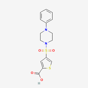 molecular formula C15H16N2O4S2 B5031281 4-[(4-phenyl-1-piperazinyl)sulfonyl]-2-thiophenecarboxylic acid 