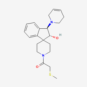 molecular formula C21H28N2O2S B5031282 (2R*,3R*)-3-(3,6-dihydro-1(2H)-pyridinyl)-1'-[(methylthio)acetyl]-2,3-dihydrospiro[indene-1,4'-piperidin]-2-ol 