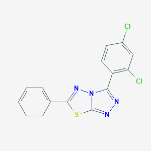 molecular formula C15H8Cl2N4S B503129 3-(2,4-Dichlorophenyl)-6-phenyl[1,2,4]triazolo[3,4-b][1,3,4]thiadiazole CAS No. 128032-46-2