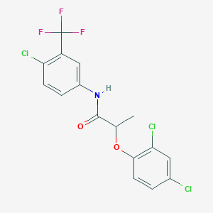 molecular formula C16H11Cl3F3NO2 B5031290 N-[4-chloro-3-(trifluoromethyl)phenyl]-2-(2,4-dichlorophenoxy)propanamide 