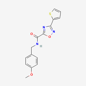 molecular formula C15H13N3O3S B5031298 N-(4-methoxybenzyl)-3-(2-thienyl)-1,2,4-oxadiazole-5-carboxamide 